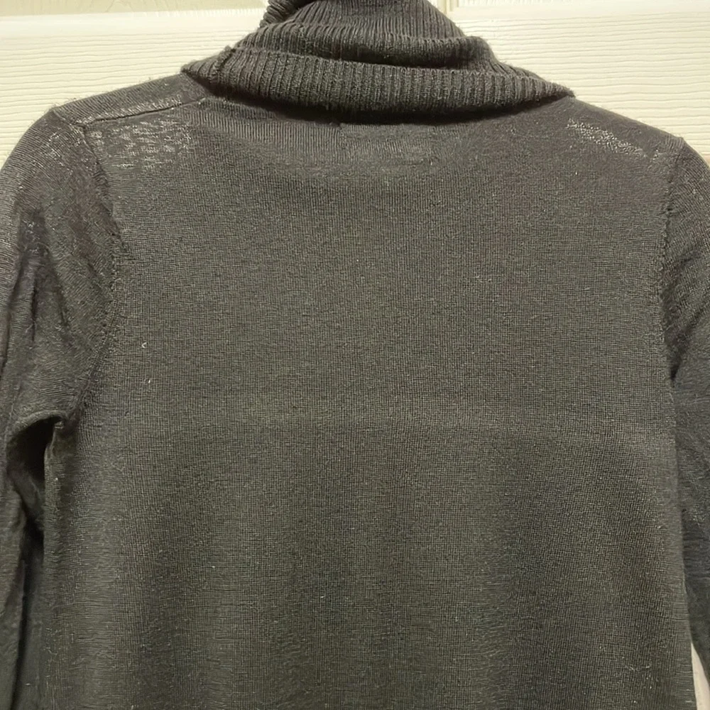 TAHARI | Long | Cowl Neck | 100% ExtraFine Merino Wool | Black | Sweater| Size S - Picture 5 of 15